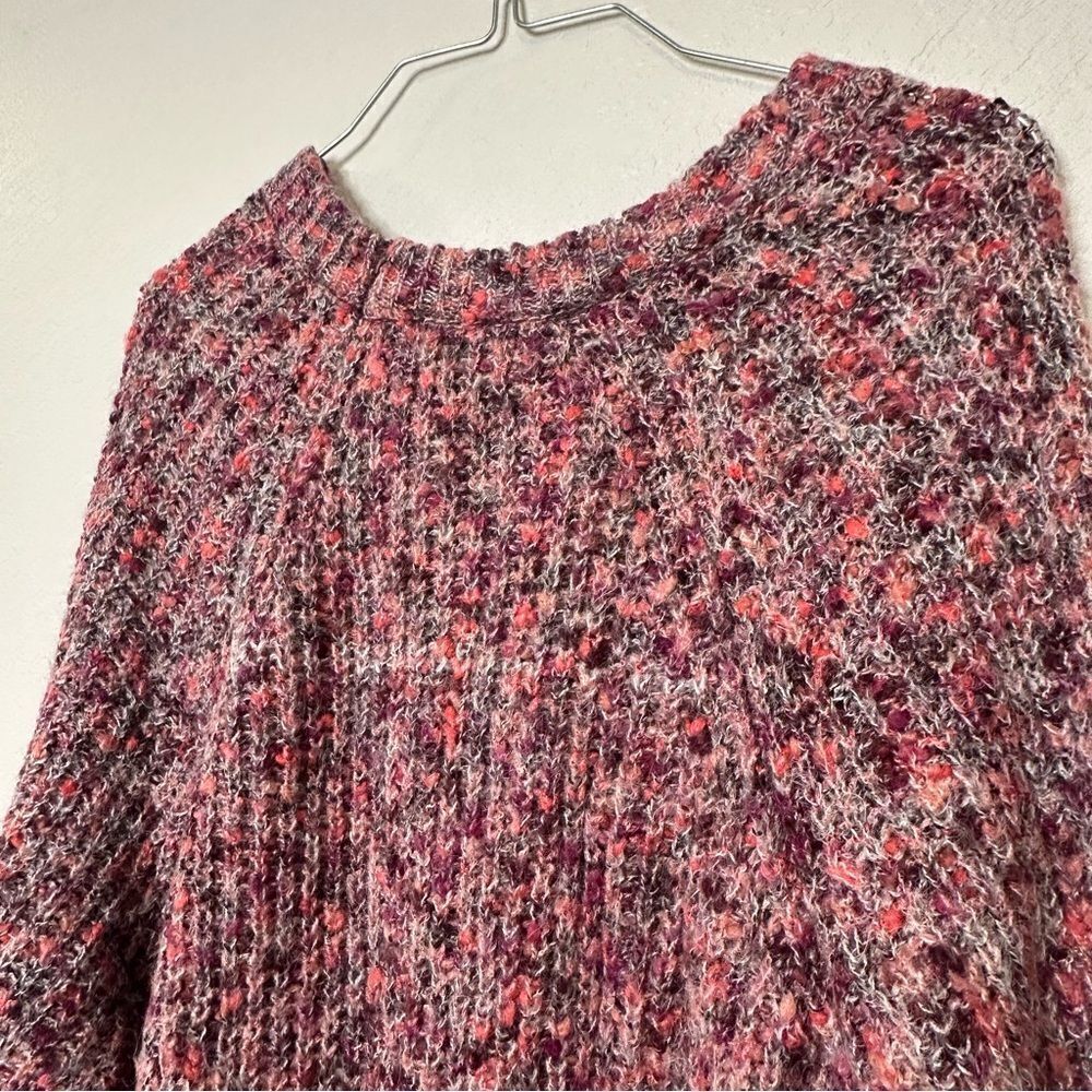 Altar'd State Women Sz L Sweater Oversized Colorful Crochet Chunky Knit Crewneck - Picture 2 of 6
